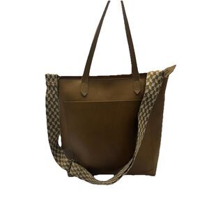 Madewell New Zip-Top Medium Transport Tote: Webbing Strap Edition:Bronzed Lichen